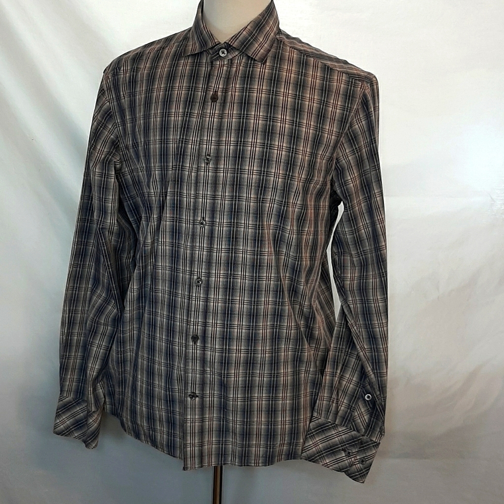 James Campbell Casual Dress Shirt Size L